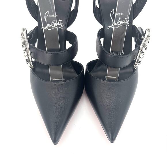 NEW Christian Louboutin Giddylina 100 Pointed Toe Strappy Stiletto Pumps 37 - Picture 7 of 9